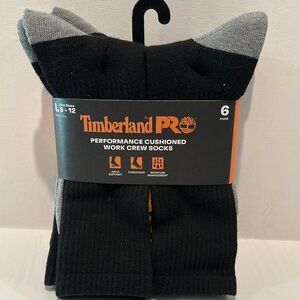 NWT Timberland Pro Performance Cushioned Work Crew Socks (6) pairs.